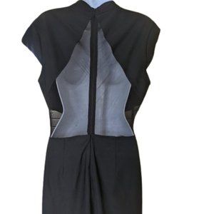 Black Dress with Mesh Insets Size 12 (Fits Medium - Size 8)